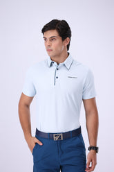 Nectar Pale Blue C Stripe Golf Polo